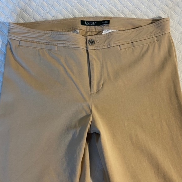 Ralph Lauren Mid Rise Cotton Stretch Pant Size 12 EUC Tan - Picture 3 of 14
